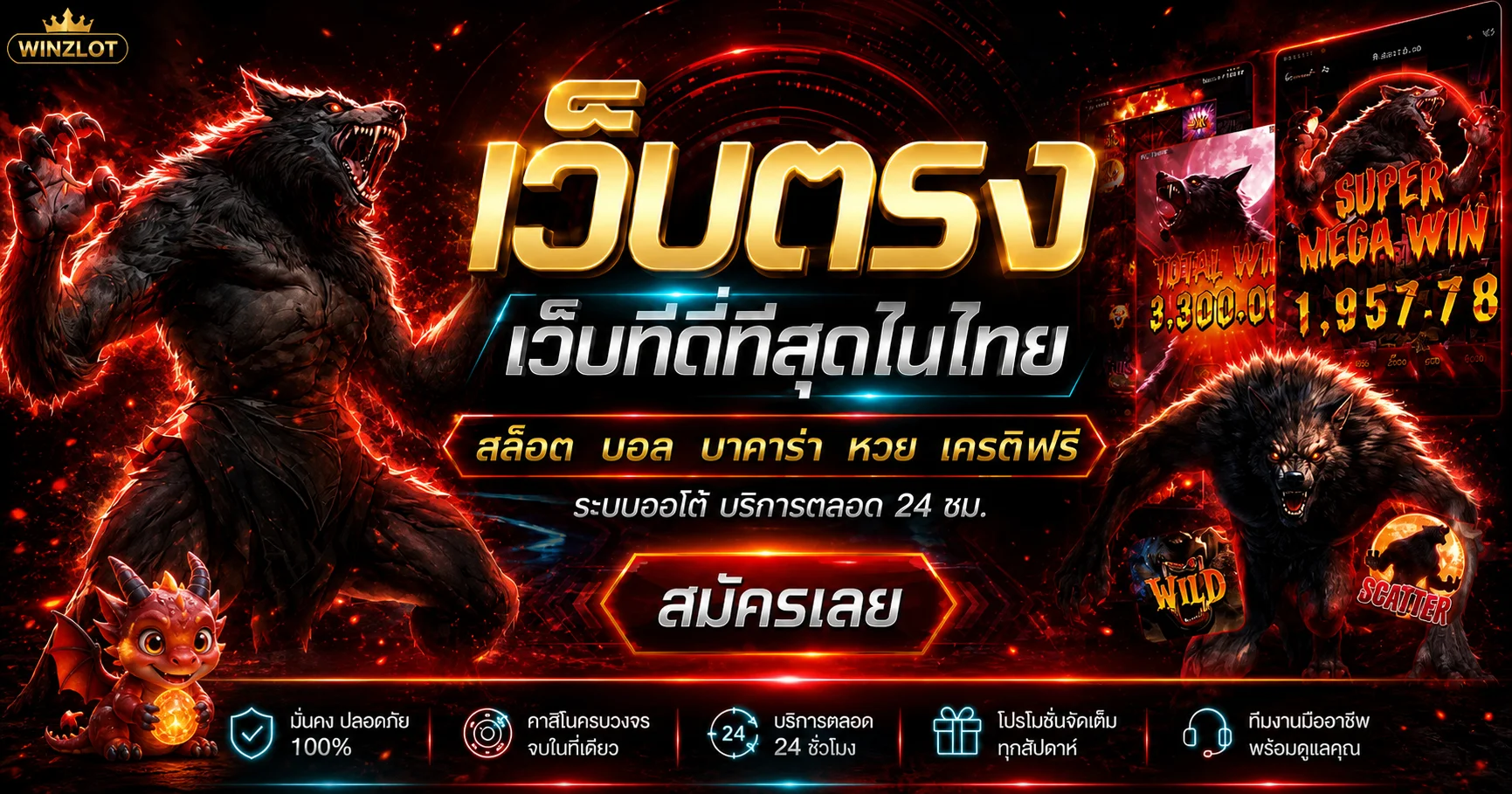แบนเนอร์ WINZLOT ทางเข้าเว็บสล็อตและบริการออโต้